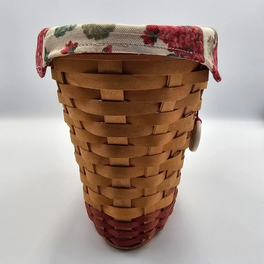 Longaberger 2002 May Series Geranium Basket Set & Tie-On Made in USA Retired